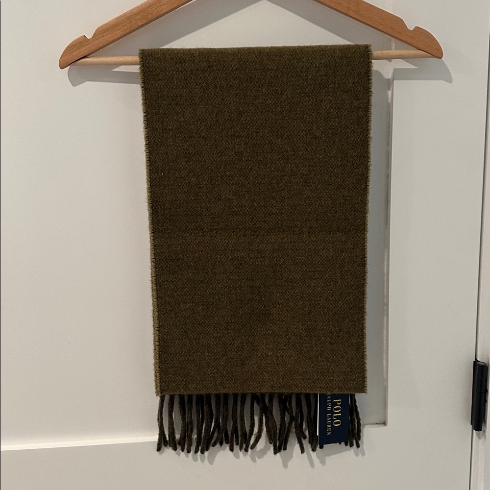 Polo by Ralph Lauren Reversible Dark Green Plaid Scarf - Picture 3 of 9